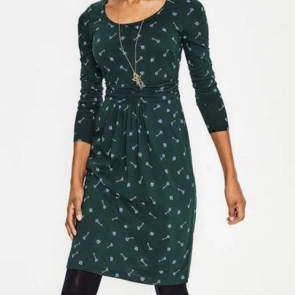 Boden Mabel Lock and Key green jersey dress 2